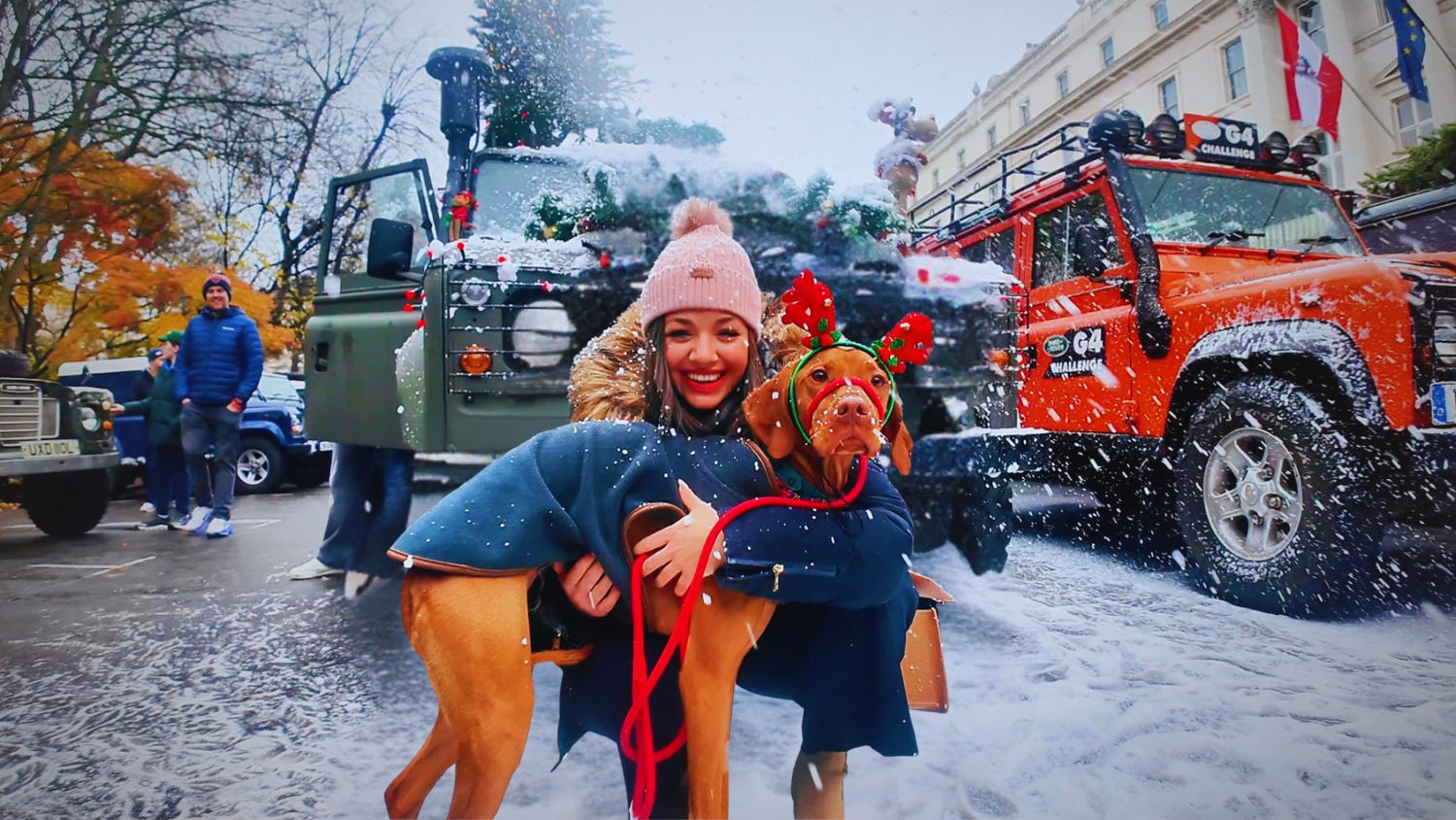 Miriam and Kiwi enjoying a festive winter outing